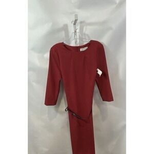 MM Lafleur Lena Dress in Red wine sheath sz 6